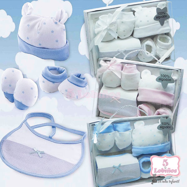 set de regalo estrellas celeste
