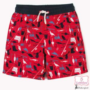 Bañador de tela niño rojo zippy