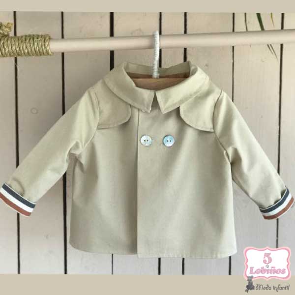 gabardina corta camel valentina bebes 2021