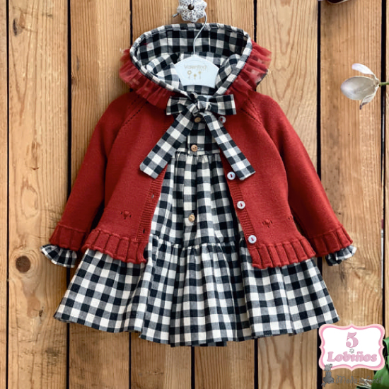 vestido cuaddros valentina bebés otoño invierno 2022