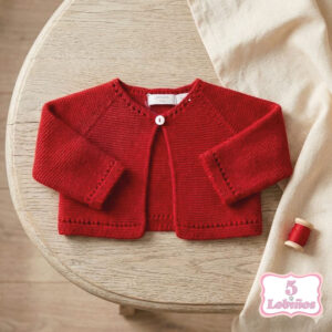 chaqueta corta roja bebe y niña pecesa verano