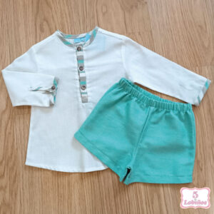 conjunto bebe niño lino turquesa mac ilusion verano 2023