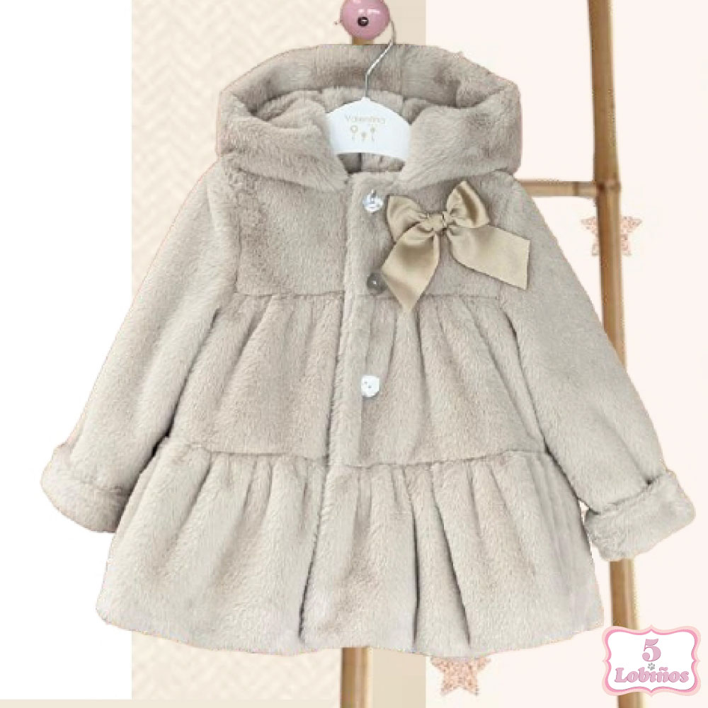Abrigo pelo valentina bebés piedra invierno 2024