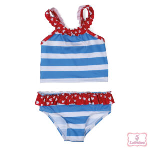 conjunto baño bebe niña rayas popys verano 2024