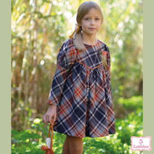 Vestido niña cuadros naranja nekenia y vera otoño invierno 2024, 2025