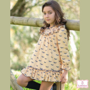 Vestido niña nekenia perritos evasé otoño invierno 2024-2025