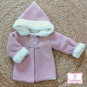 abrigo punto bebe niña rosa palo popys otoño invierno 2024 2025