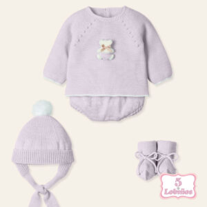 conjunto bebe punto corto soñar malva mac ilusion otoño invierno 2024 2025