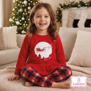 PIJAMA POLAR navidad NIÑA RENO ROJO Zippy invierno