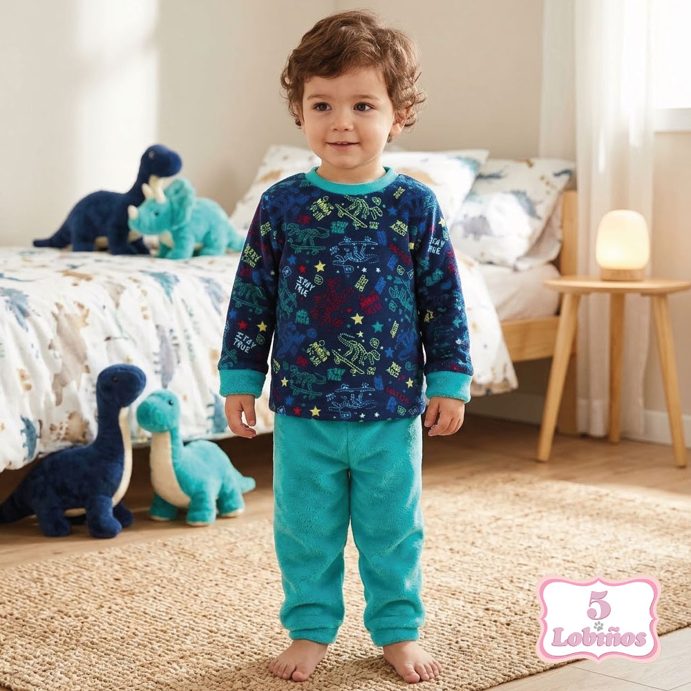 pijama nino coralina dinosaurios invierno