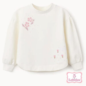 sudadera niña beig flores zippy verano 2025