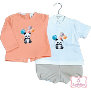 Conjunto bebe niño oso panda valentina bebes verano 2025