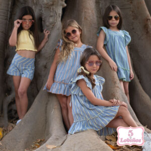 Vestido niña denim rayas nfekenia y vera verano 2025 4