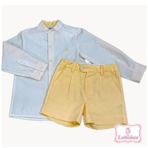 conjunto niño rayas amarillo miranda verano 2025