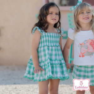 vestido niña cuadros verdes miranda verano 2025