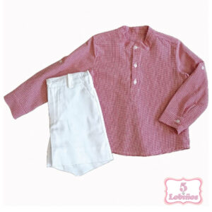 conjunto bebe niño vichy rojo lor miral verano 2025