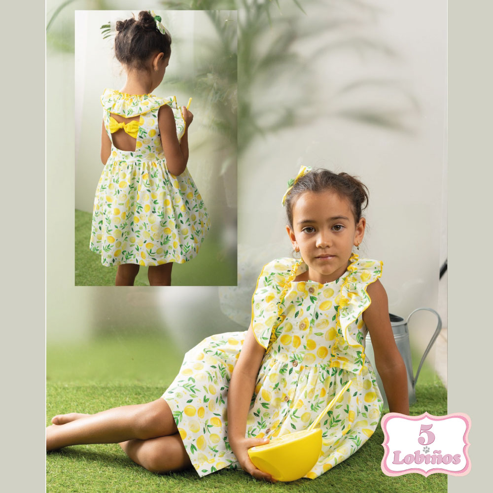 vestido niña limones basmarti y cuka verano 2025