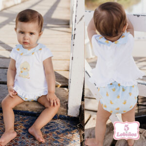 conjunto bebe niña pollitos popys verano 2025