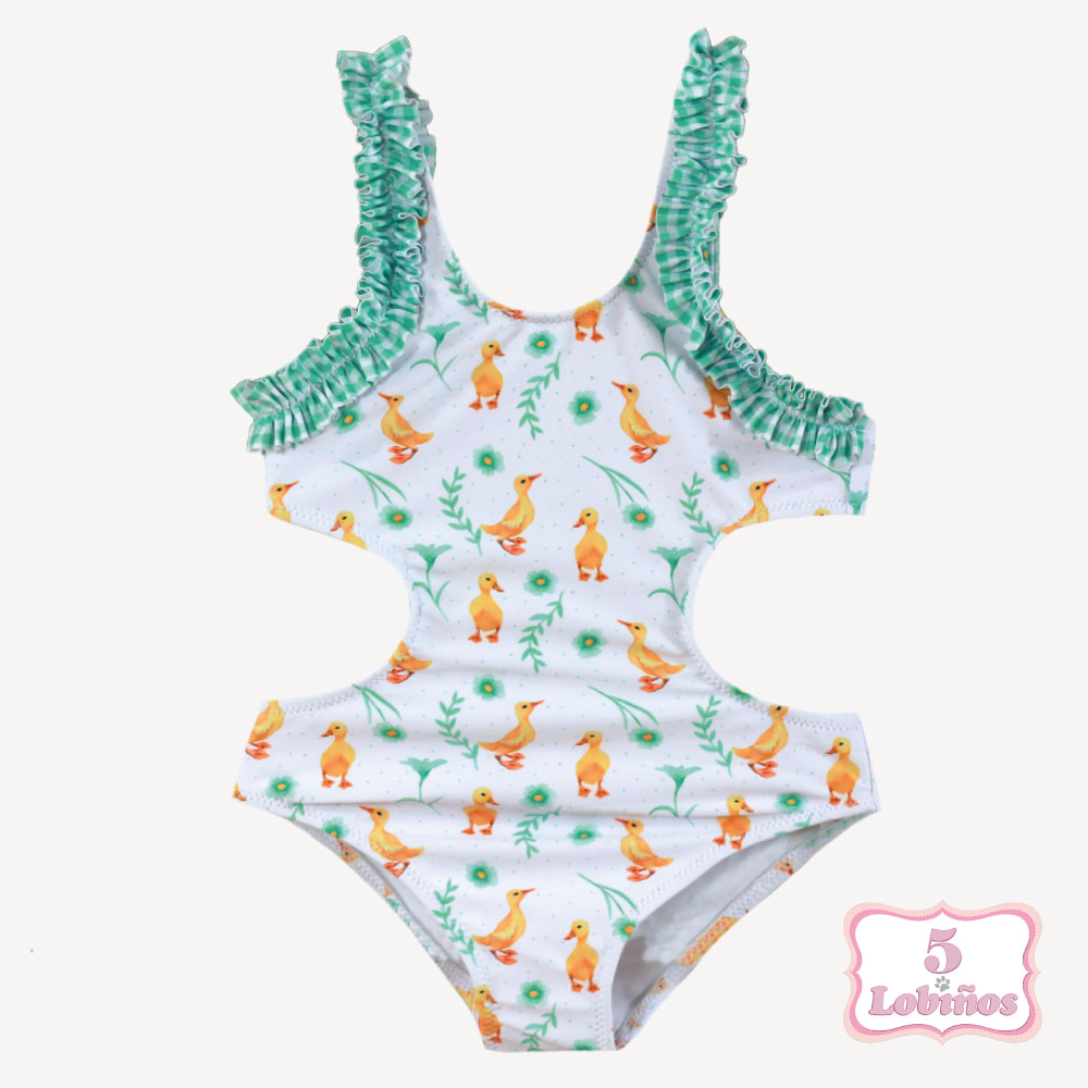 bañador niña vichy verde agua miranda verano 2025