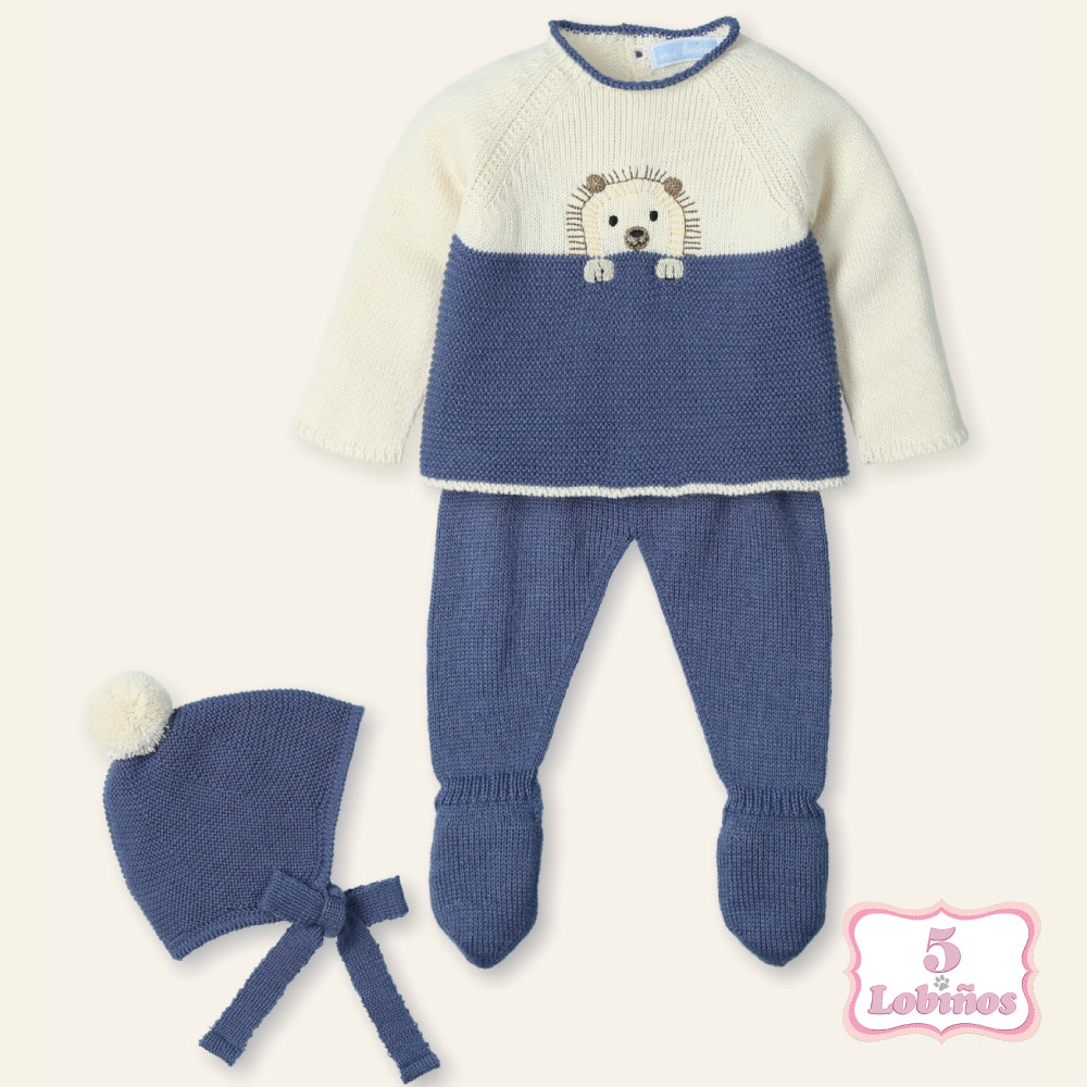 conjunto primeras puestas punto erizo azul mac ilusion otoño invierno 2025-2026