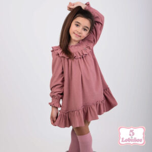 Vestido niña Angela rosa palo nekenia y vera otoño invierno 2025, 2026