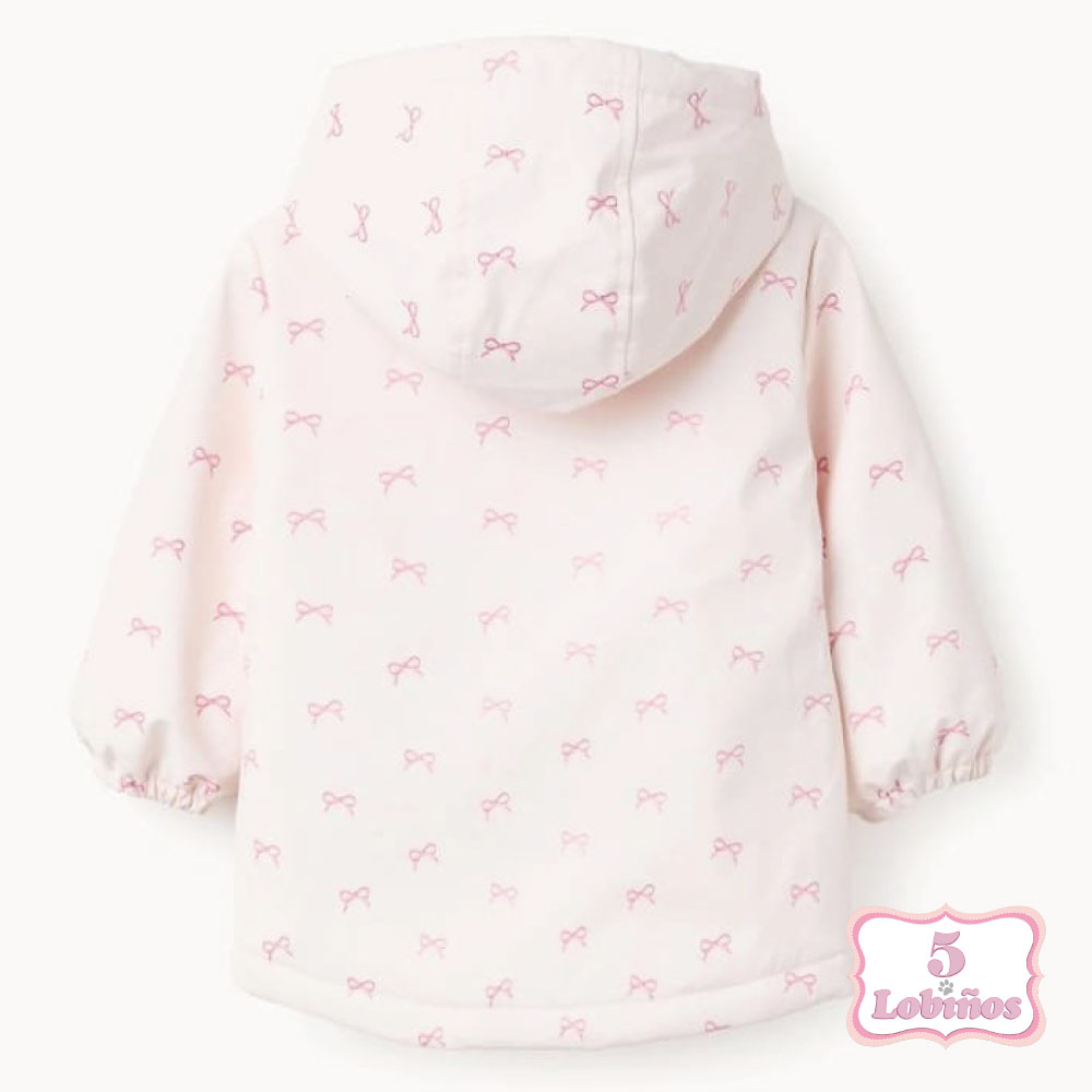 parka bebe niña engomada rosa lazos zippy otoño invierno 2025, 2026 1