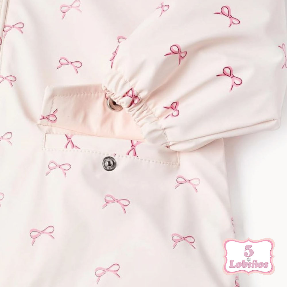 parka bebe niña engomada rosa lazos zippy otoño invierno 2025, 2026 2