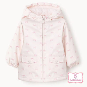 parka bebe niña engomada rosa lazos zippy otoño invierno 2025, 2026