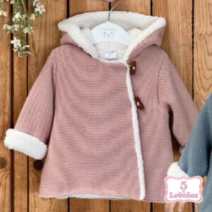 Abrigo bebe punto borrego rosa valentina bebes invierno 2026