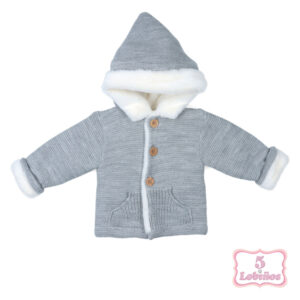 Abrigo-punto-bebe-gris-pelito-popys-otoño-invierno-2025-2026
