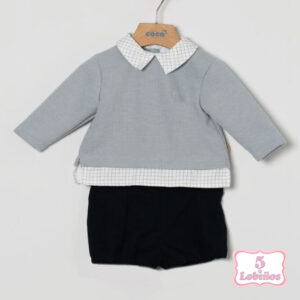 Conjunto bebe niño azul vichy coco acqua otoño invierno 2025 2026