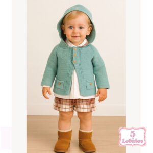 conjunto bebe niño 3 piezas verde agua y caldera otoño invierno 2025 2026 1