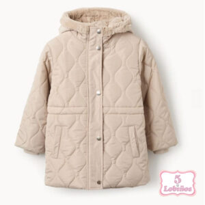 parka niña acolchada beig zippy otoño invierno 2025 2026