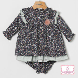 vestido bebe niña floral pompón coco acqua otoño invierno 2025 2026