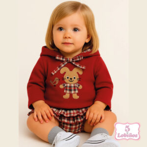 conjunto bebe niña conejo cuadritos otoño invierno 2025 2026