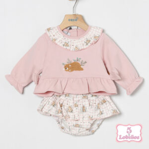 conjunto bebe niña osito rosa palo coco acqua otoño invierno 2025 2026
