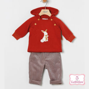 conjunto bebe niño conejito teja coco acqua otoño invierno 2025 2026