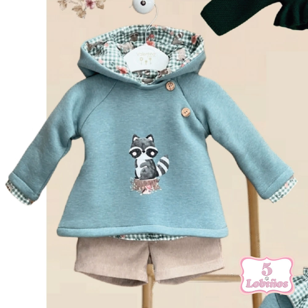 conjunto bebe niño garden green mapache valentina bebes otoño invierno 2025 2026