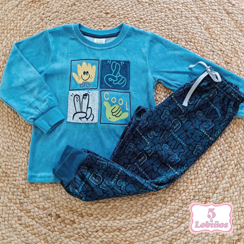 pijama niño terciopelo cool