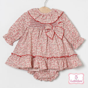 vestido bebe niña floral burdeos coco acqua otoño invierno 2025 2026