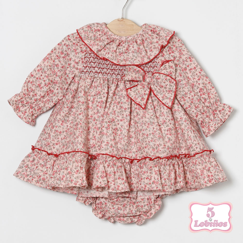 vestido bebe niña floral burdeos coco acqua otoño invierno 2025 2026
