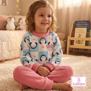 pijama niña invierno coralina pinguino