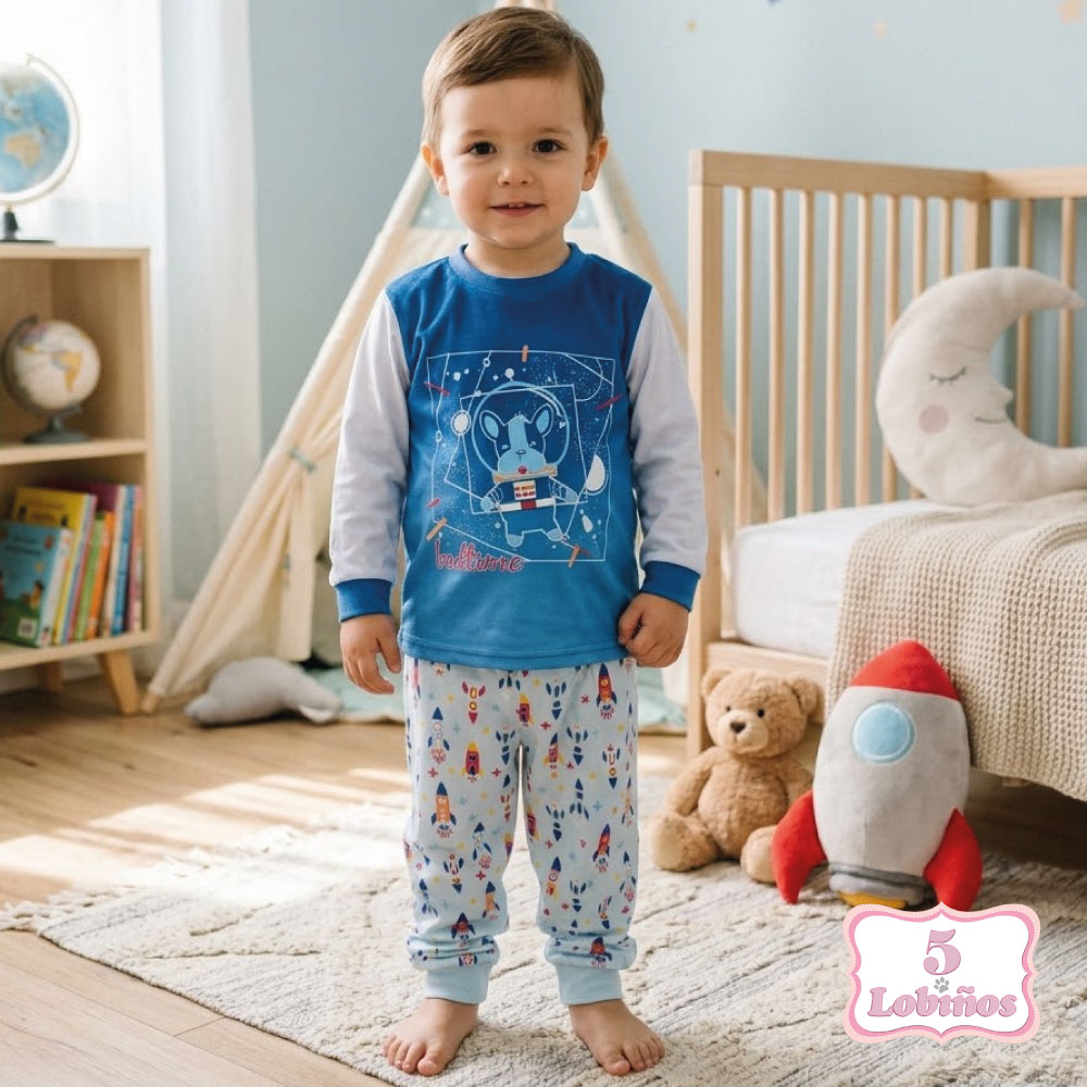 pijama niño spandex cohetes invierno