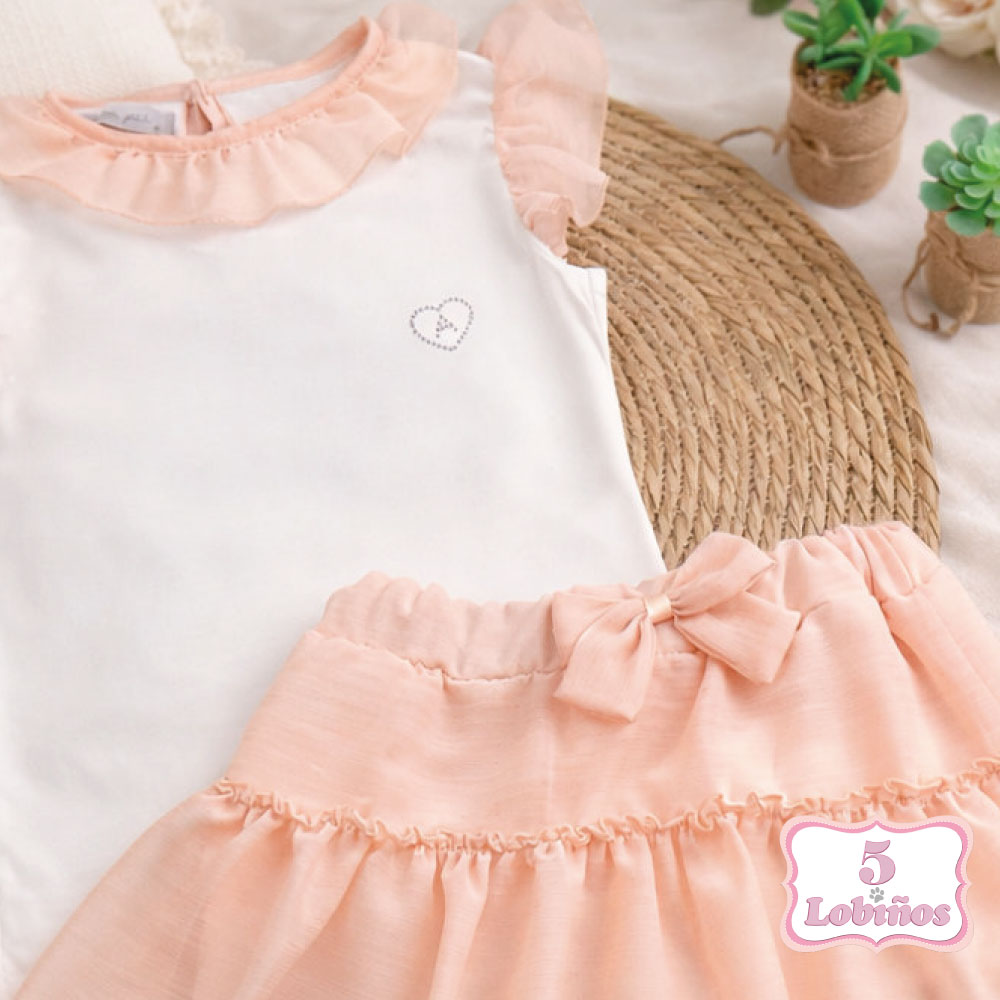 Conjunto niña gasa rosa verano 2026 2