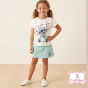 conjunto niña stitch verde agua zippy verano 2026 3