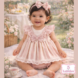 vestido bebe rayas rosa empolvado