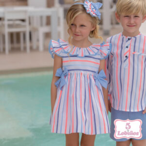Vestido niña rayas fluor miranda verano 2026