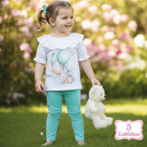 conjunto bebe niña globos verano 2026 3