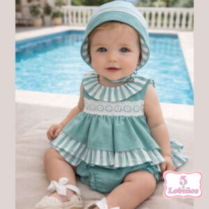vestido bebe niña rayas verde verano 2026