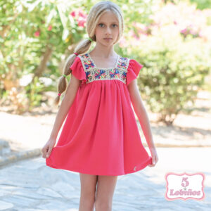 Vestido niña Pinar crochet coral nekenia y vera verano 2026
